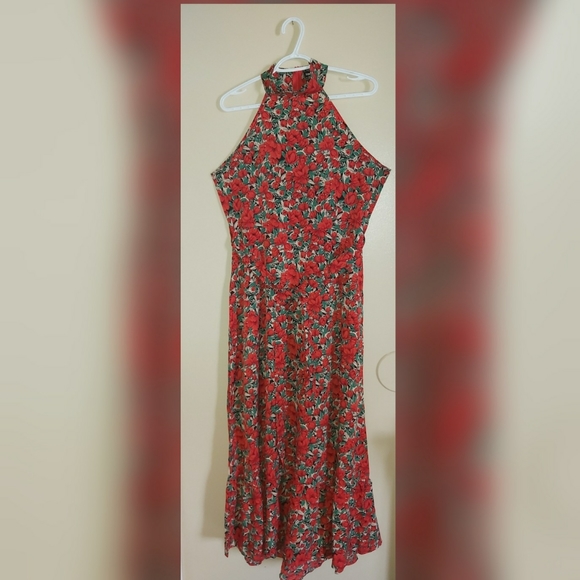 Ruffle Hem Floral Halted Dress - Picture 6 of 6